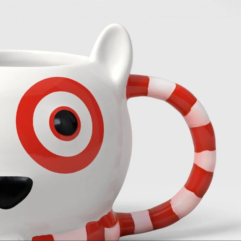 New Red & White Christmas Target Bullseye 2025 Dog Mug with Scarf - Wondershop